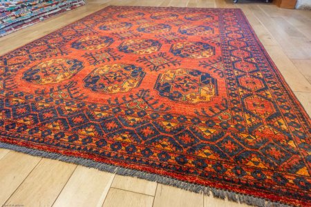Hand-Knotted Ersari Rug From Pakistan