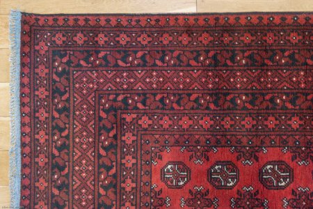 Hand-Knotted Aqcha Rug From Afghanistan