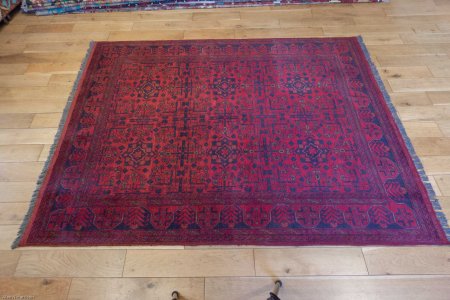 Hand-Knotted Khan Mahomadi Rug From Afghanistan
