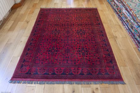 Hand-Knotted Khan Mahomadi Rug From Afghanistan