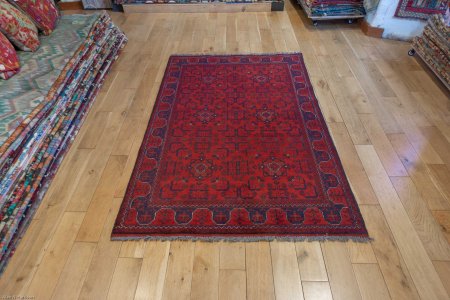 Hand-Knotted Khan Mahomadi Rug From Afghanistan