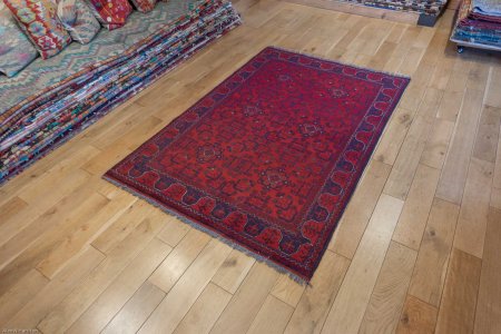 Hand-Knotted Khan Mahomadi Rug From Afghanistan