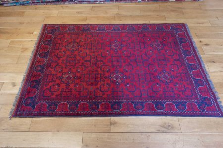 Hand-Knotted Khan Mahomadi Rug From Afghanistan