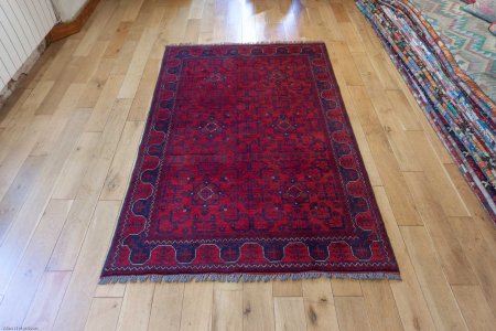 Hand-Knotted Khan Mahomadi Rug From Afghanistan