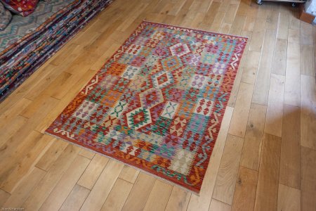 Hand-Made Mazar Kilim From Afghanistan