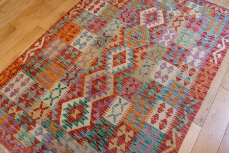 Hand-Made Mazar Kilim From Afghanistan