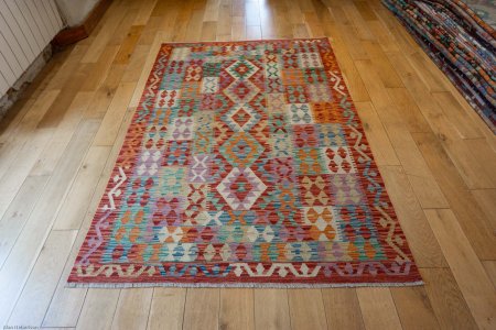 Hand-Made Mazar Kilim From Afghanistan