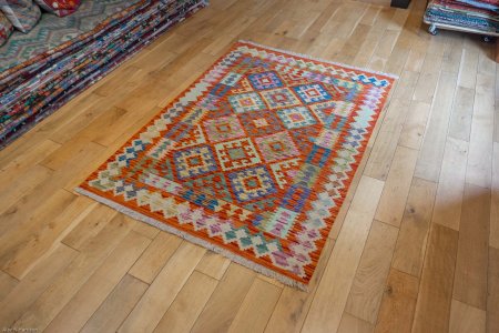 Hand-Made Mazar Kilim From Afghanistan