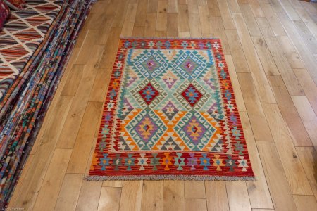 Hand-Made Mazar Kilim From Afghanistan