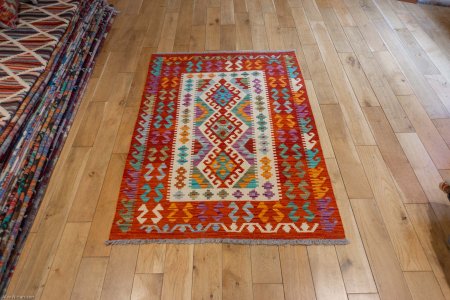 Hand-Made Mazar Kilim From Afghanistan