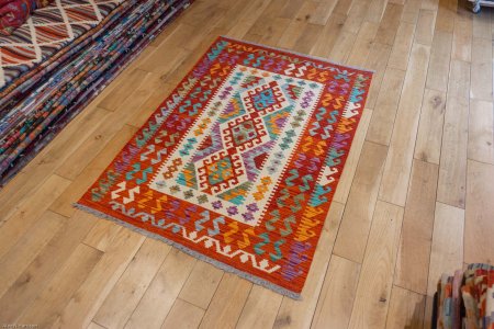 Hand-Made Mazar Kilim From Afghanistan