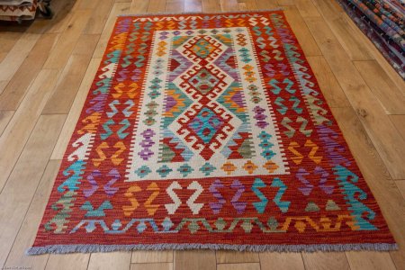 Hand-Made Mazar Kilim From Afghanistan