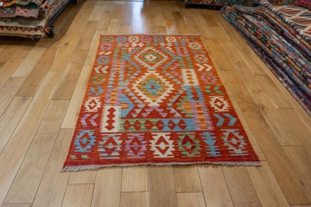 Hand-Made Mazar Kilim From Afghanistan