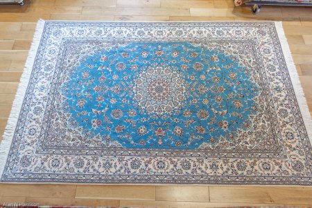 Hand-Knotted Nain Rug From Iran (Persian)