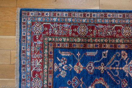 Hand-Knotted Kazak Rug From Afghanistan