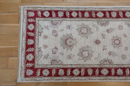 Hand-Knotted Ziegler Runner From Afghanistan