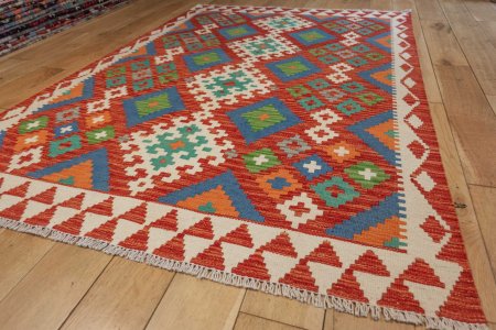 Hand-Made Mazar Kilim From Afghanistan