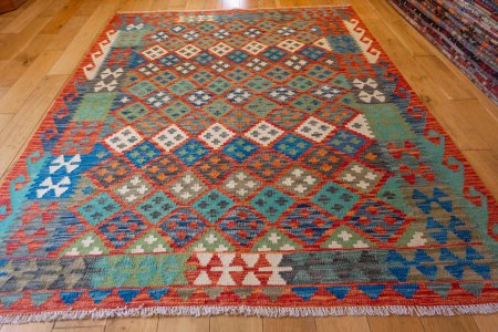 Hand-Made Mazar Kilim From Afghanistan