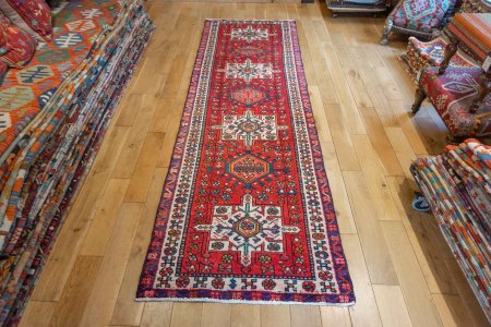 Hand-Knotted Karadjar Runner From Iran (Persian)