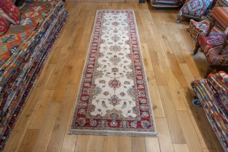 Hand-Knotted Ziegler Runner From Afghanistan