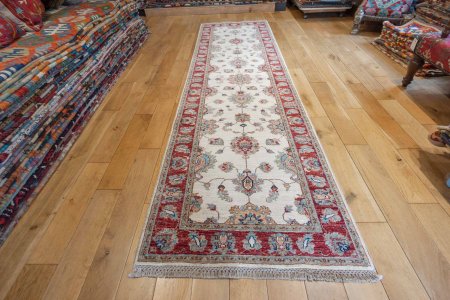 Hand-Knotted Ziegler Runner From Afghanistan