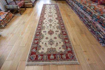 Hand-Knotted Ziegler Runner From Afghanistan