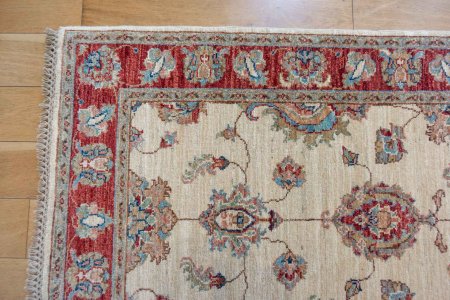 Hand-Knotted Ziegler Runner From Afghanistan