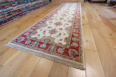 Hand-Knotted Ziegler Runner From Afghanistan