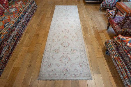 Hand-Knotted Ziegler Runner From Afghanistan