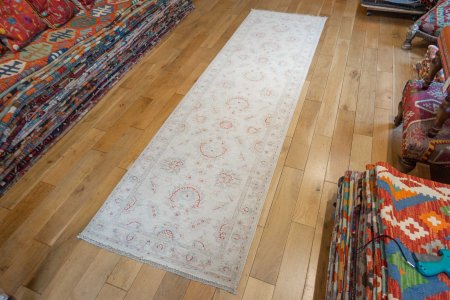 Hand-Knotted Ziegler Runner From Afghanistan