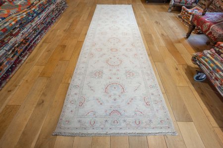 Hand-Knotted Ziegler Runner From Afghanistan