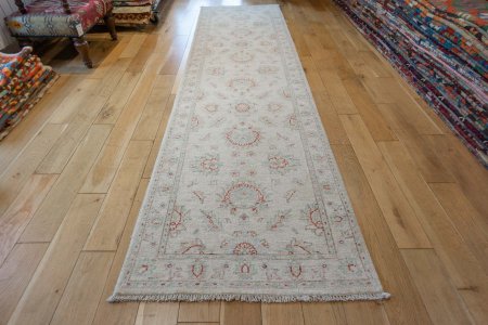 Hand-Knotted Ziegler Runner From Afghanistan