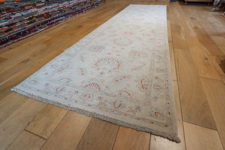 Hand-Knotted Ziegler Runner From Afghanistan
