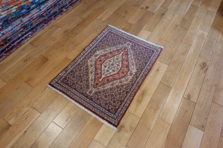 Hand-Knotted Senneh Rug From Iran (Persian)