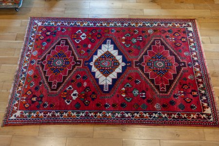 Hand-Knotted Shiraz Rug From Iran (Persian)