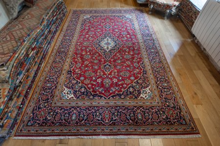 Hand-Knotted Kashan Rug From Iran (Persian)