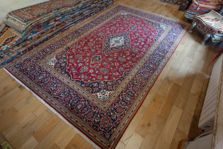 Hand-Knotted Kashan Rug From Iran (Persian)