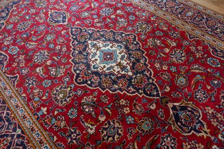 Hand-Knotted Kashan Rug From Iran (Persian)