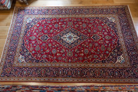 Hand-Knotted Kashan Rug From Iran (Persian)