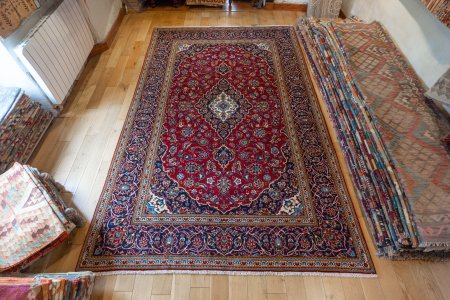 Hand-Knotted Kashan Rug From Iran (Persian)