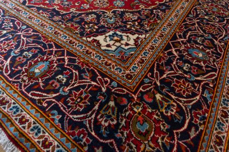 Hand-Knotted Kashan Rug From Iran (Persian)