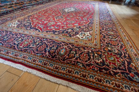 Hand-Knotted Kashan Rug From Iran (Persian)