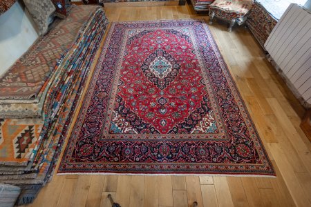 Hand-Knotted Kashan Rug From Iran (Persian)