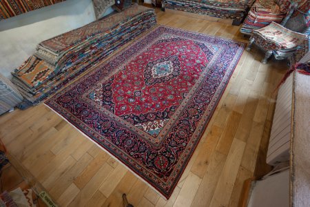 Hand-Knotted Kashan Rug From Iran (Persian)