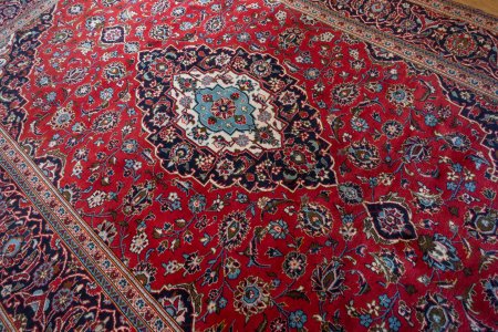 Hand-Knotted Kashan Rug From Iran (Persian)