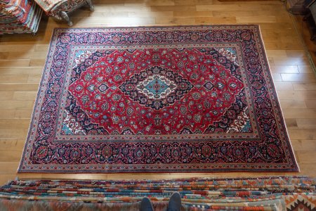 Hand-Knotted Kashan Rug From Iran (Persian)