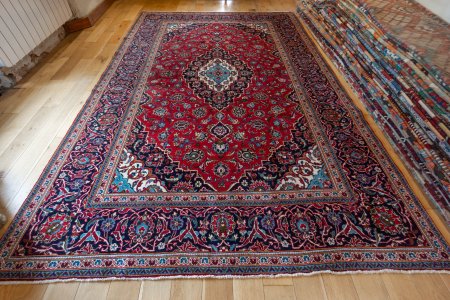 Hand-Knotted Kashan Rug From Iran (Persian)