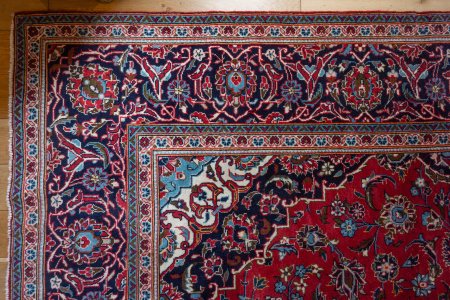 Hand-Knotted Kashan Rug From Iran (Persian)