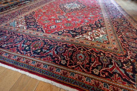 Hand-Knotted Kashan Rug From Iran (Persian)