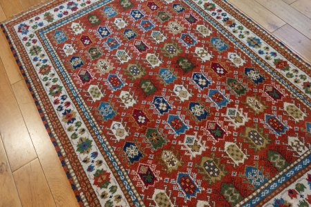 Hand-Knotted Indo Kazak Rug From India